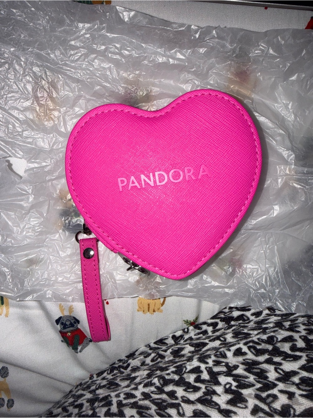 Pandora Hot Pink Heart jewelry Pouch